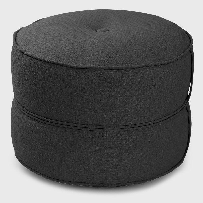 Deep gray Living Room Round Pouf Ottoman | Rulaer