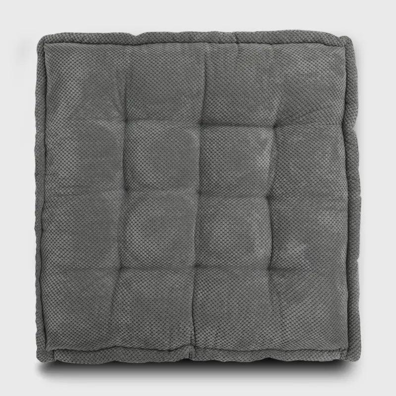 Square Meditation Floor Pillow for Yoga with Deep gray Color has double piping and carrying handles, become your ideal home decor. | Rulaercushion